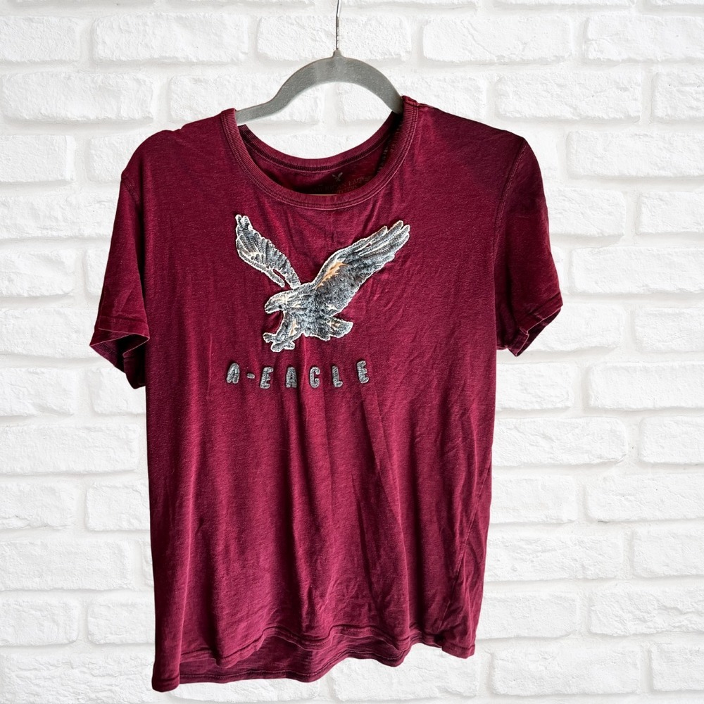 American Eagle Men's T-Shirt - Short Sleeve, Classic Fit, Cotton Pullover, Small